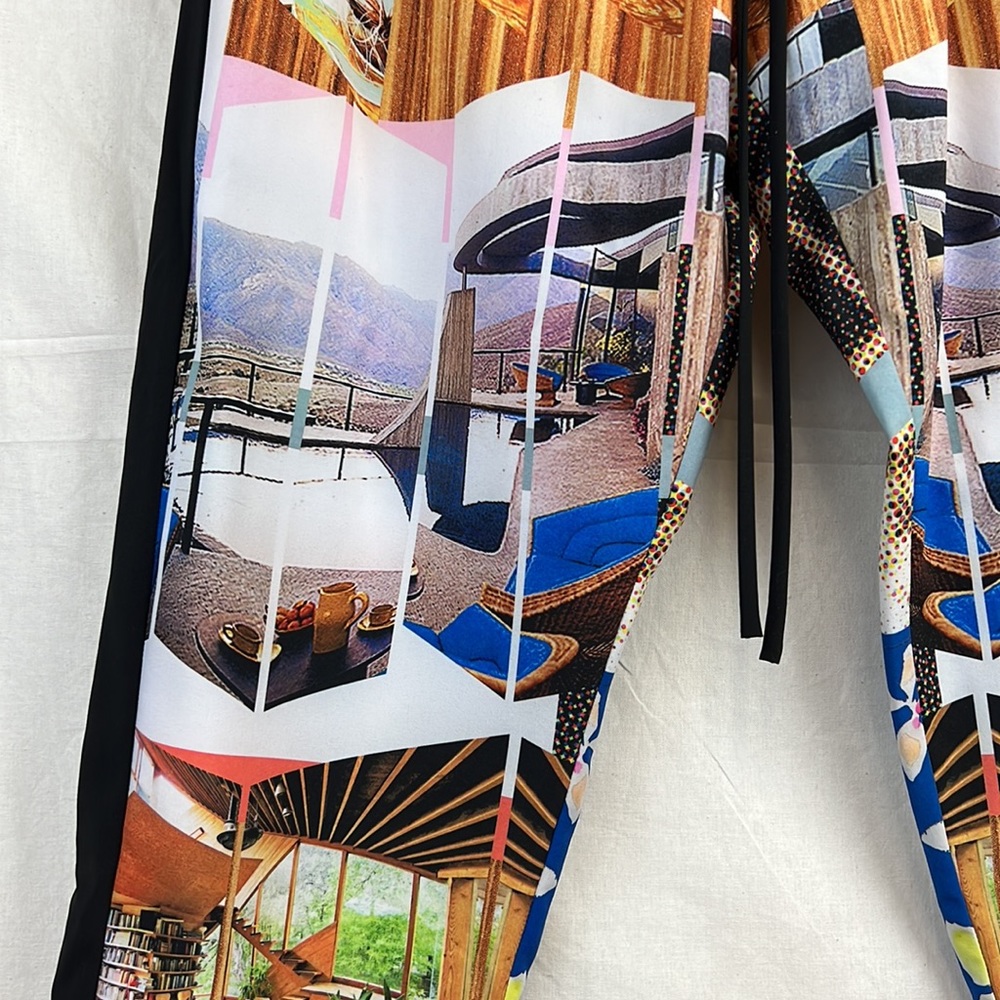 Clover Canyon “Room with a View” XS Pants NWT Abstract Art Joggers - Picture 3 of 12